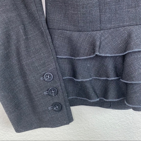 Rebecca Taylor Wool Blend Tiered Ruffle Blazer Jacket - Picture 8 of 12